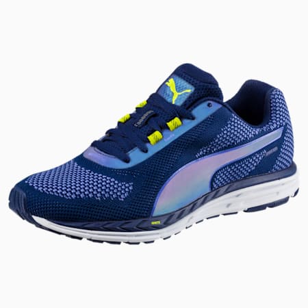 Speed 500 IGNITE NightCat Women's Running Shoes, Blue Depths-Nrgy Yellow, small-SEA