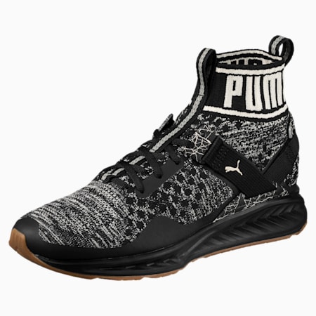 puma ignite evoknit black and white