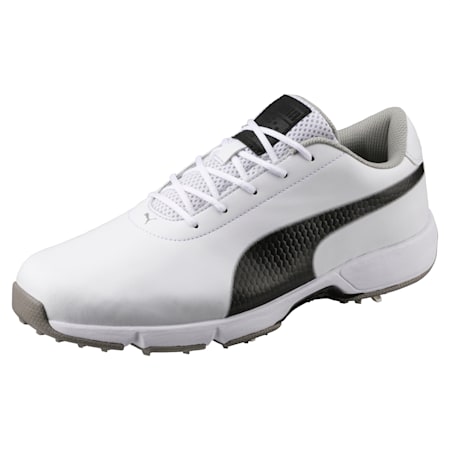 Drive Cleated Classic Men's Golf Shoes, Puma White-Puma Black, small-SEA