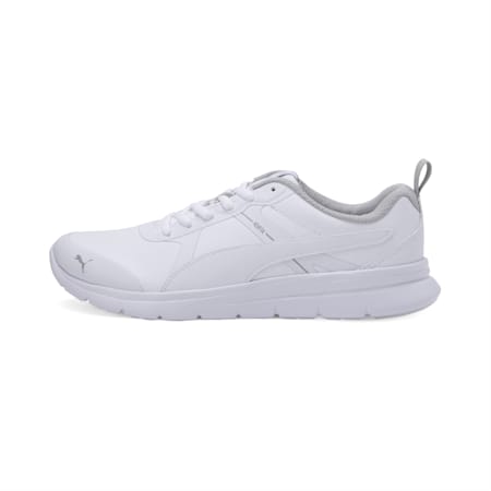 Flex Essential Youth Running Shoes, Puma White-Puma White, small-AUS