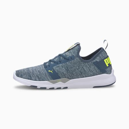 IGNITE Contender Knit Men's Running Shoes, Dark Denim-High Rise-Yellow, small-IND