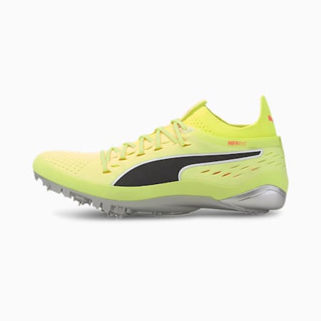 evoSPEED NETFIT Sprint 2 Spike Shoes, Fizzy Yellow-Puma Black-Nrgy Peach, small-SEA