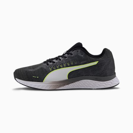 SPEED SUTAMINA Running Shoes, Puma Black-CASTLEROCK-Yellow Alert-Puma White, small-SEA