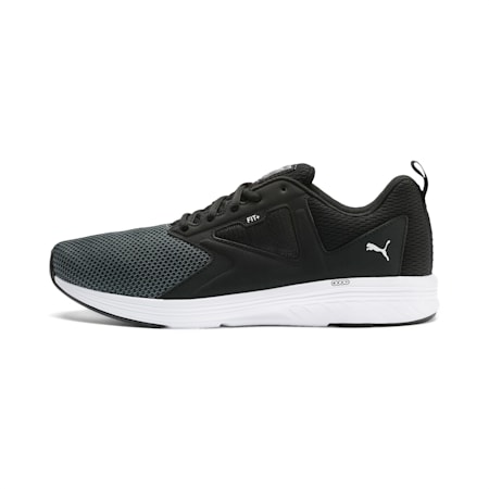 puma black and white sport shoes