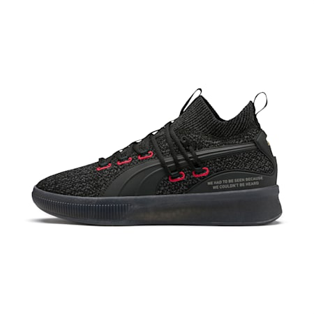 black puma basketball shoes