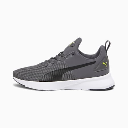 Flyer Runner Youth Trainers, Dark Coal-PUMA Black-Lime Smash, small-SEA