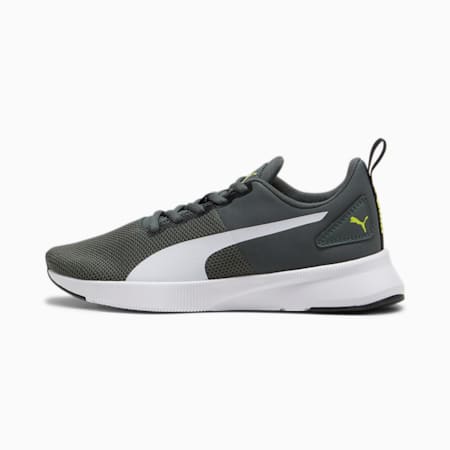 Flyer Runner Youth Trainers, Mineral Gray-PUMA White-PUMA Black, small