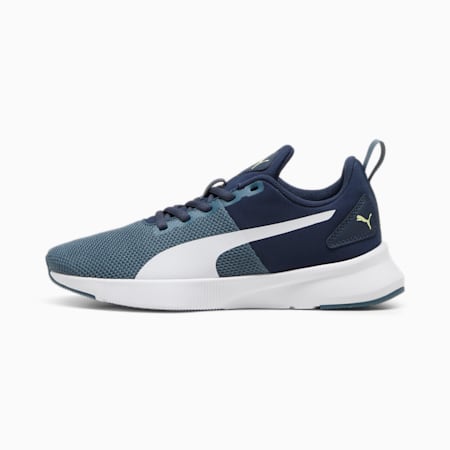 Flyer Runner Youth Trainers, Club Navy-Gray Skies-PUMA White, small