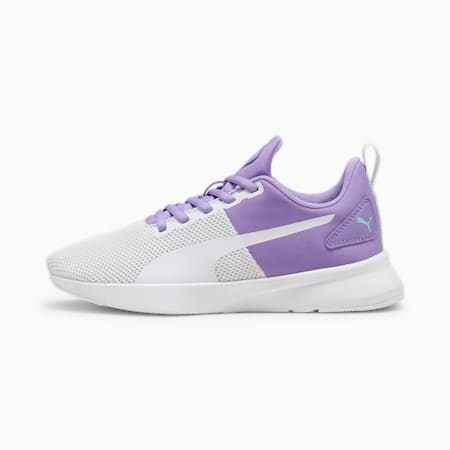 Flyer Runner Youth Trainers, Lavender Alert-PUMA White-Silver Mist, small