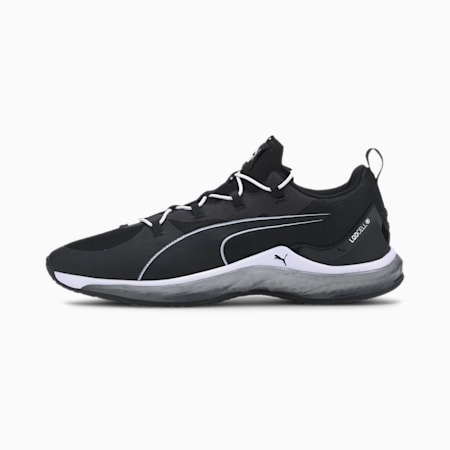 puma black and white sport shoes