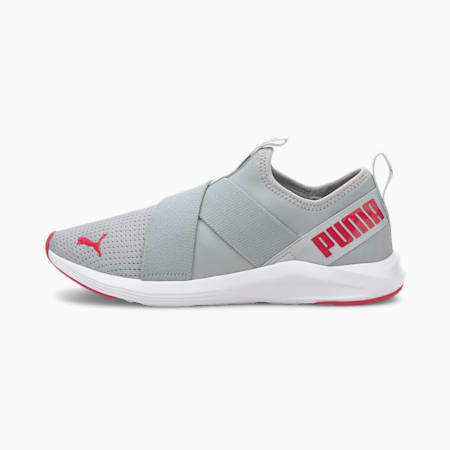 white puma shoes with pink