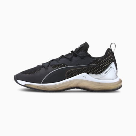 black and gold gym shoes