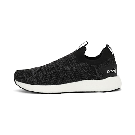 black slip on running shoes