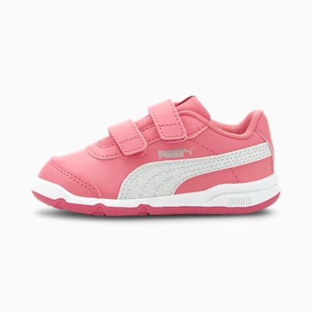 Stepfleex 2 SL VE Glitz Baby Girls' Shoes, Bubblegum-Puma Silver-Puma White, small-IND
