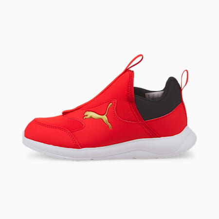 Fun Racer Slip-On Kids' Shoes, High Risk Red-Puma Team Gold, small-SEA