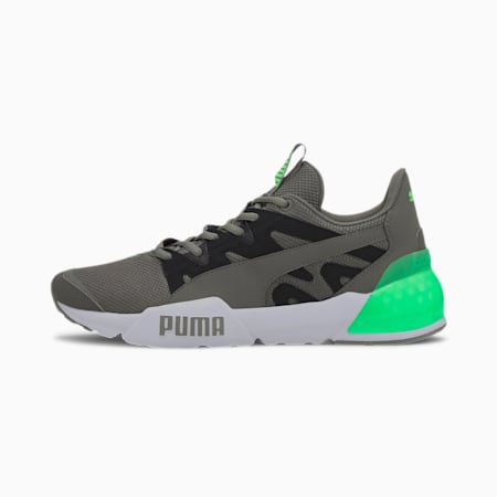 black and neon green puma shoes