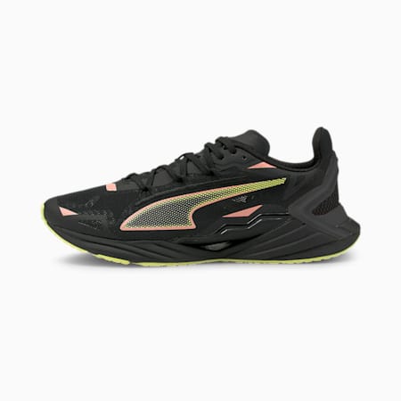 UltraRide Women's Running Shoes, Puma Black-Elektro Peach-SOFT FLUO YELLOW, small-SEA