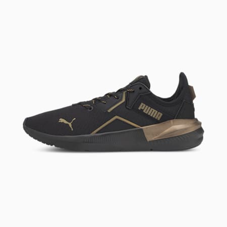 Platinum Metallic Women's Training Shoes, Puma Black-Gold, small-PHL