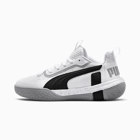Legacy Low Youth Basketball Shoes Puma White Puma Black Puma