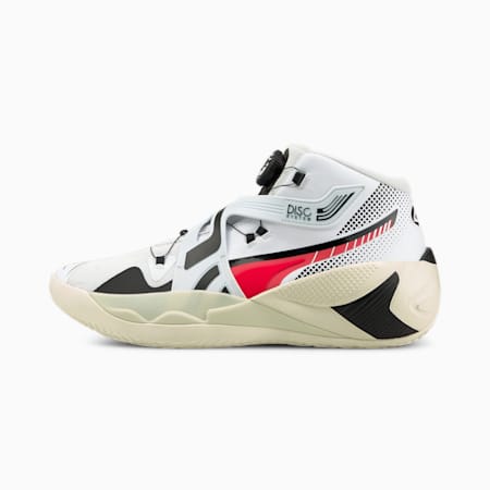 Disc Rebirth Basketball Shoes, Puma White-Fiery Coral, small-PHL