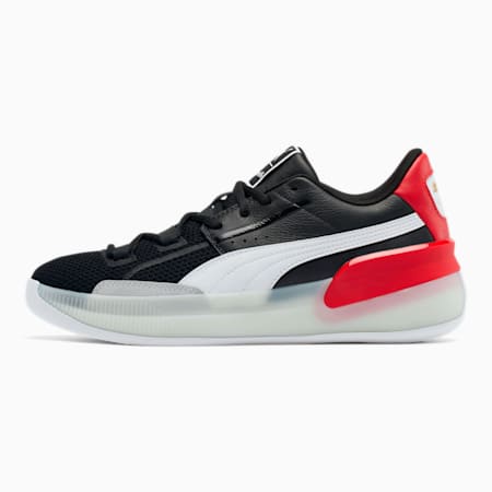 puma clyde black and red