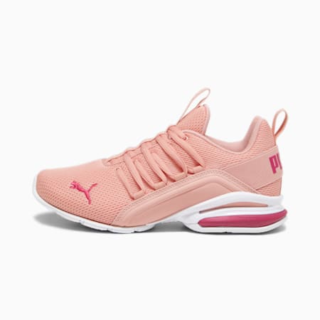 Axelion Mesh Shoes - Youth 8-16 years, Poppy Pink-PUMA White-Pinktastic, small-AUS