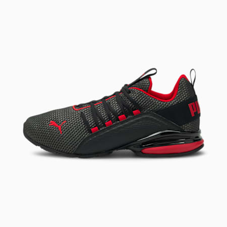 Axelion LS Men's Running Shoes, Puma Black-High Risk Red, small-AUS