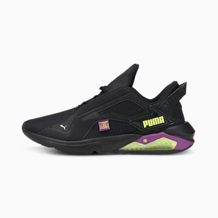 PUMA x FIRST MILE LQDCELL Method Women's Training Shoes, Puma Black-Byzantium-SOFT FLUO YELLOW, small-SEA