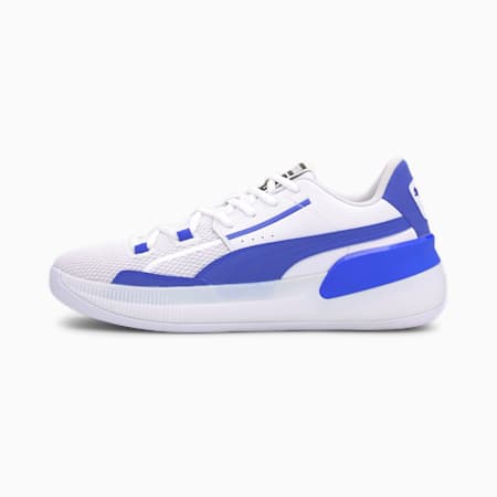 Clyde Hardwood Team Men's Basketball Shoes, Puma White-Strong Blue, small-PHL