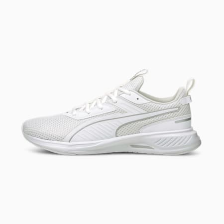 Scorch Runner Unisex Running Shoes, Puma White-Metallic Silver, small-IND