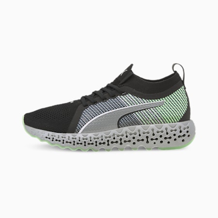 puma black and green sport shoes