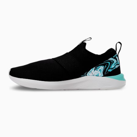 Prowl Slip-On Marble Women's Shoes, Puma Black-ARUBA BLUE-Puma White, small-SEA