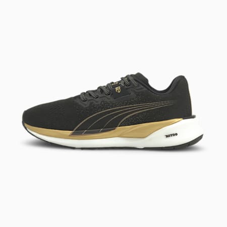 Sepatu lari perempuan Eternity NITRO, Puma Black-Puma Team Gold, small-IDN