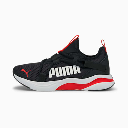 SOFTRIDE Rift Slip-On Pop Youth Trainers, Puma Black-High Risk Red, small-SEA