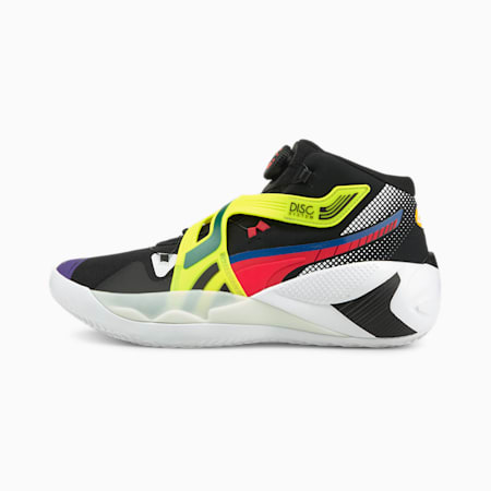 Disc Rebirth Basketball Shoes, Puma Black-Yellow Alert, small-AUS
