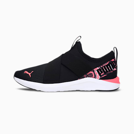 Prowl Graphic Women's Slip-On Shoes, Puma Black-Sun Kissed Coral, small-IND