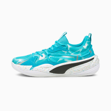 blue and teal shoe