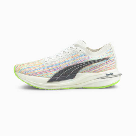 Deviate Nitro Spectra Women's Running Shoes, Puma White-Green Glare, small-THA