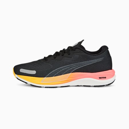 Velocity Nitro 2 Men's Running Shoes, Puma Black-Sunset Glow, small-SEA