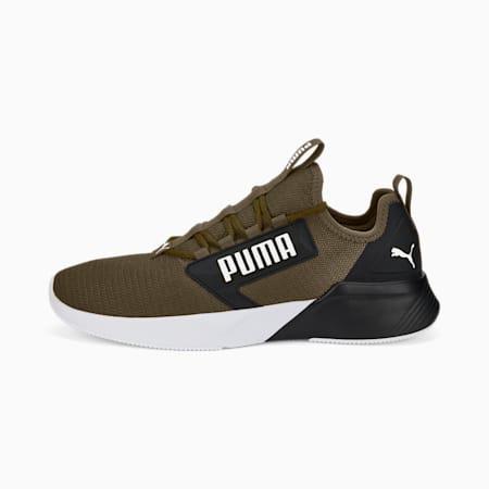 Retaliate Block Men's Running Shoes, Deep Olive-Puma Black-Puma White, small-AUS