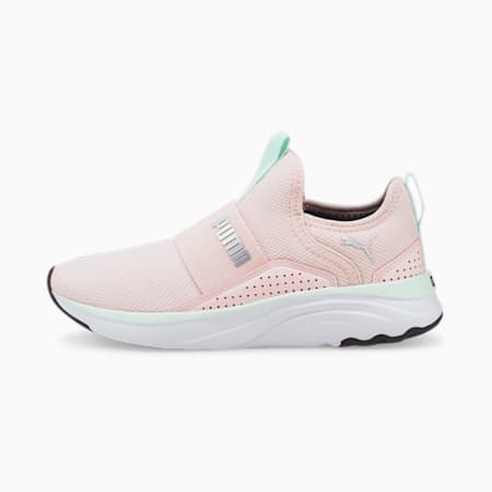 Softride Sophia Girl's Slip-On Walking Shoes, Chalk Pink-Puma White-Soothing Sea, small-IND