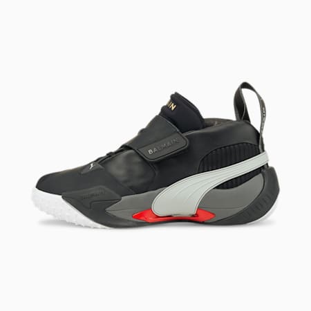 PUMA x BALMAIN Court Basketball Shoes, Puma Black-High Risk Red, small