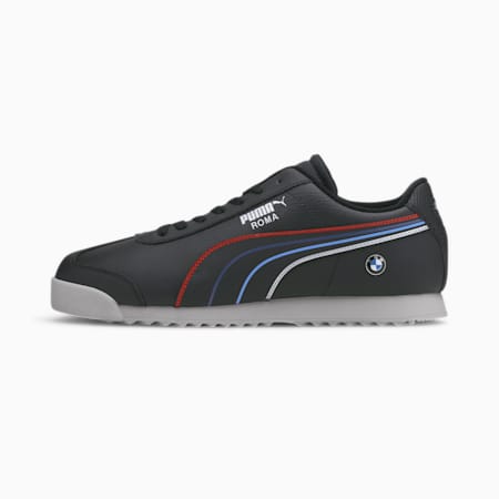 black puma roma trainers