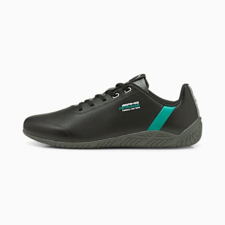 Mercedes F1 Ridge Cat Motorsport Shoes, Puma Black-Spectra Green-Smoked Pearl, small-PHL