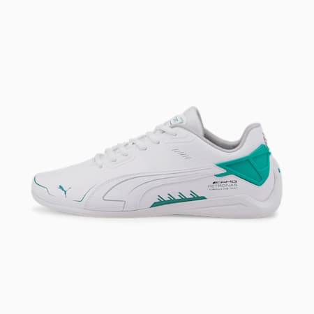 Mercedes F1 Drift Cat Delta Motorsport Shoes, Puma White-Spectra Green, small-PHL