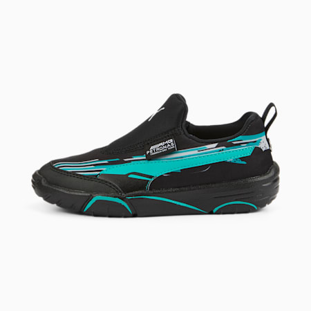 נעלי ילדים Mercedes-AMG Petronas Formula 1 Bao Kart Motorsport Shoes, Puma Black-Spectra Green-Puma Black, small-DFA