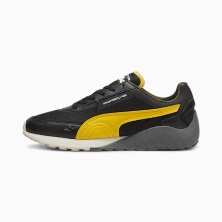 Porsche Legacy SPEEDFUSION Driving Shoes, PUMA Black-Sport Yellow, small