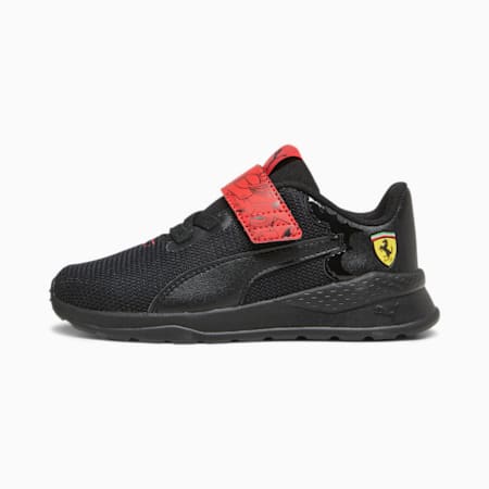 Scuderia Ferrari Anzarun Kids' Driving Shoes, PUMA Black-Rosso Corsa, small-SEA