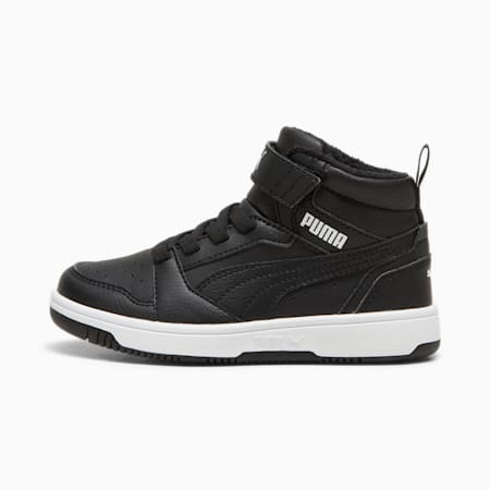 Rebound V6 Mid WTR Sneakers Kinder, PUMA Black-PUMA White, small