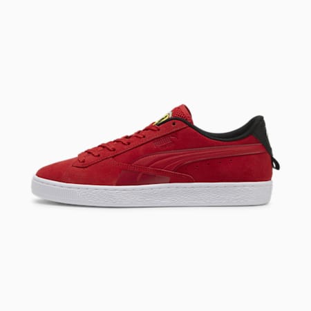 รองเท้าผ้าใบหนังกลับยูนิเซ็กซ์ Ferrari, Rosso Corsa-PUMA White, small-THA